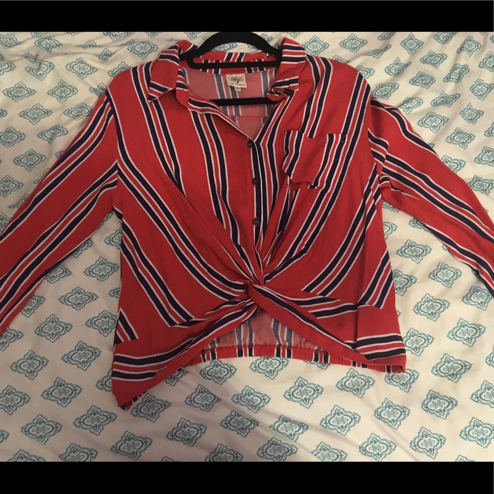 Button Up Long Sleeve; Self Esteem, size Large